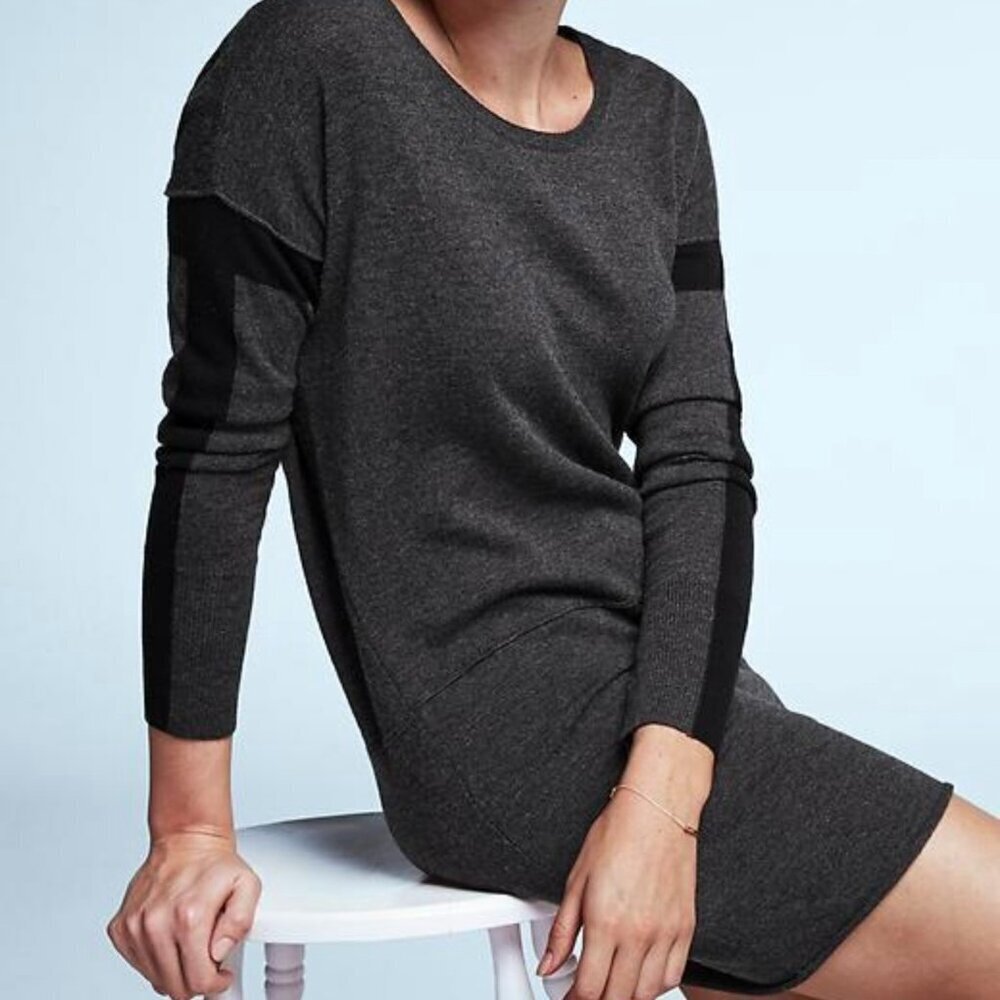 Athleta Colorblock Azalia Gray Black Sweater Dress Women's Small